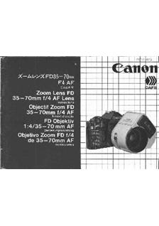 Canon 35-70/4 manual. Camera Instructions.